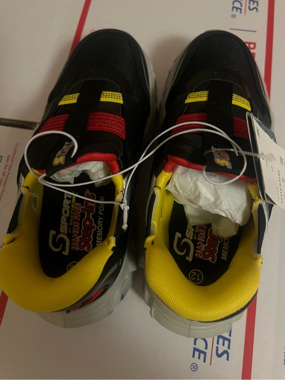 S Sport by Skechers Step-Ins Lights Boys Sneakers Size 12 Hands Free Black New - Picture 4 of 6